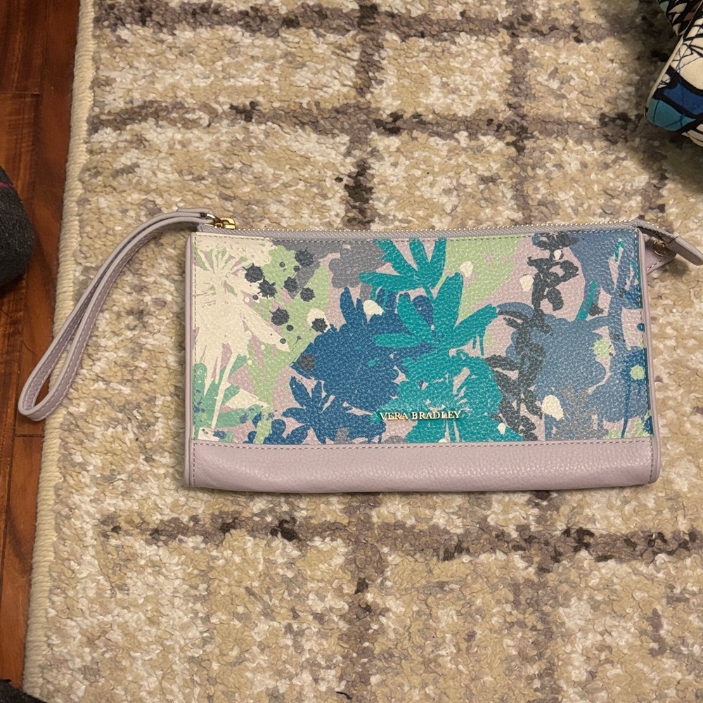 Vera Bradley Blue and Green Floral Wristlet